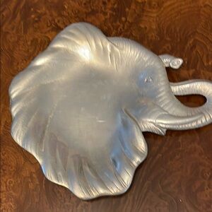 Arthur Court Vintage 1987 Silver Elephant Head Shaped Tray